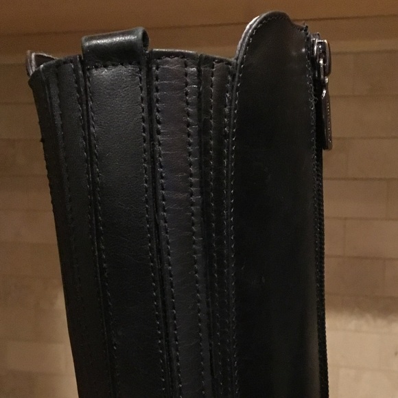 Blondo Aqua Protect Black Tall Leather Riding Boots - Picture 5 of 16